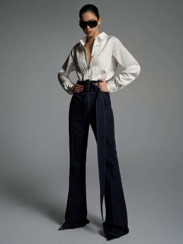 PLEATED TUXEDO SHIRT