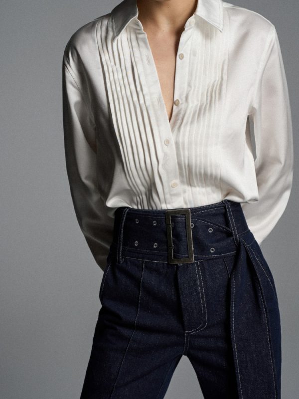 PLEATED TUXEDO SHIRT